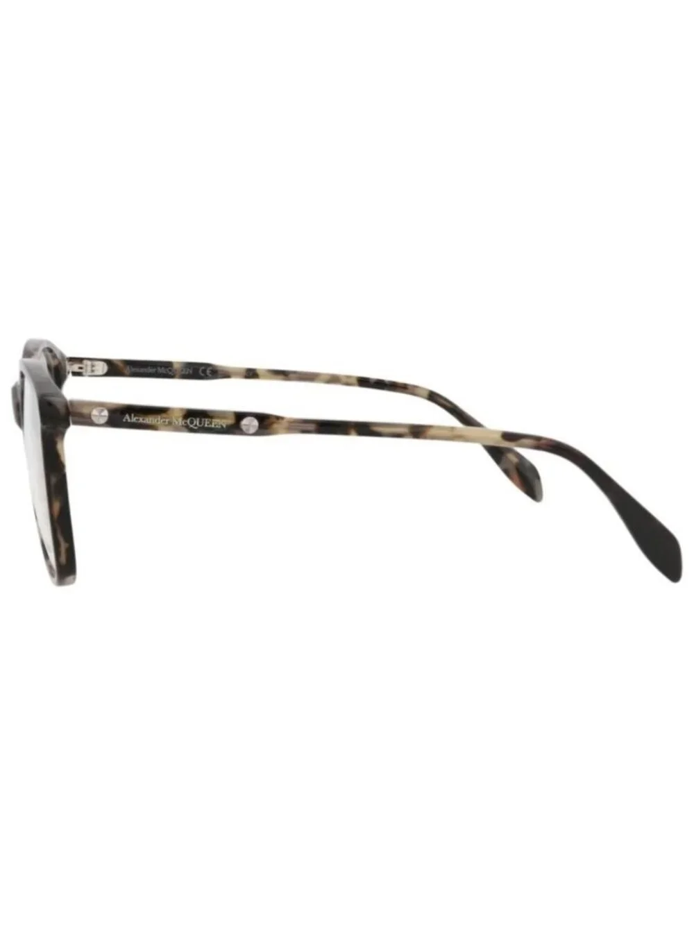 New Alexander McQueen Mens Square/Rectangle Havana Havana Transparent Fashion De